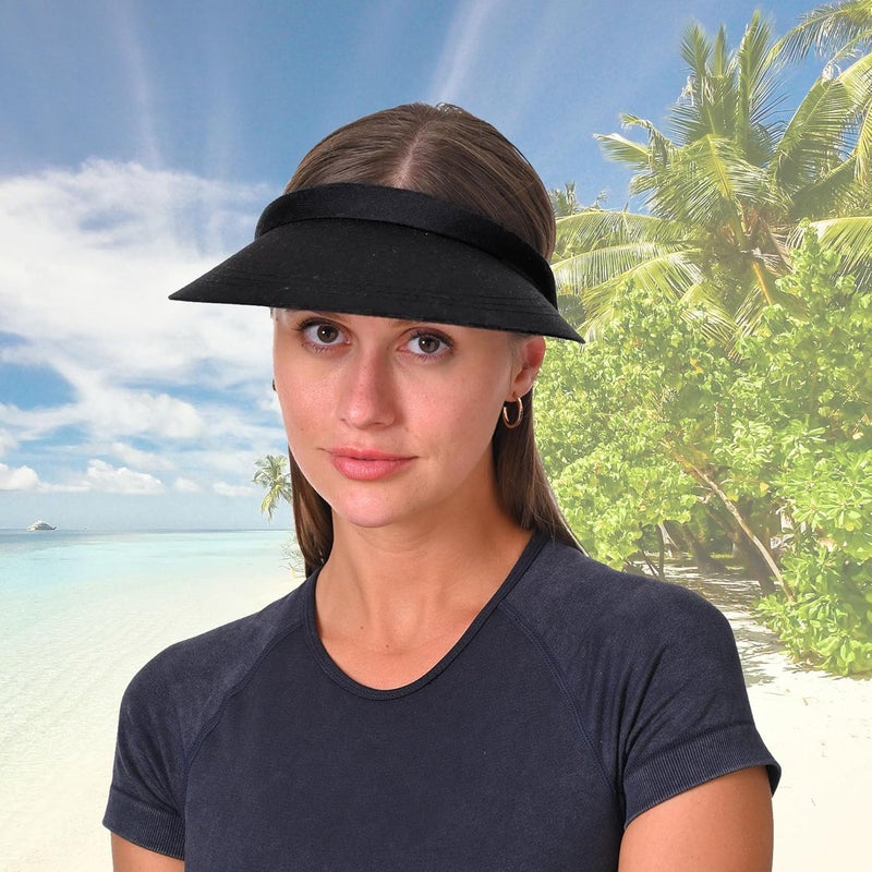 Beevarn Store 2 Pack Sun Visors Women Wide Brim Clip on Summer Hats Adjustable UV Protection - Image 3